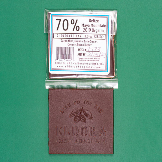 Belize Maya Mountain  70% Chocolate Bar Eldora Craft Chocolate