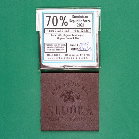 Dominican Zorzal 70% Chocolate Bar Eldora Craft Chocolate