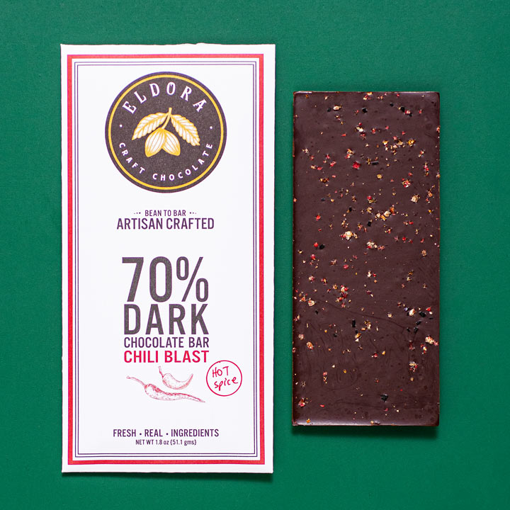 Craft chocolate bar with the inclusion - Very spicy - Chilli Blast