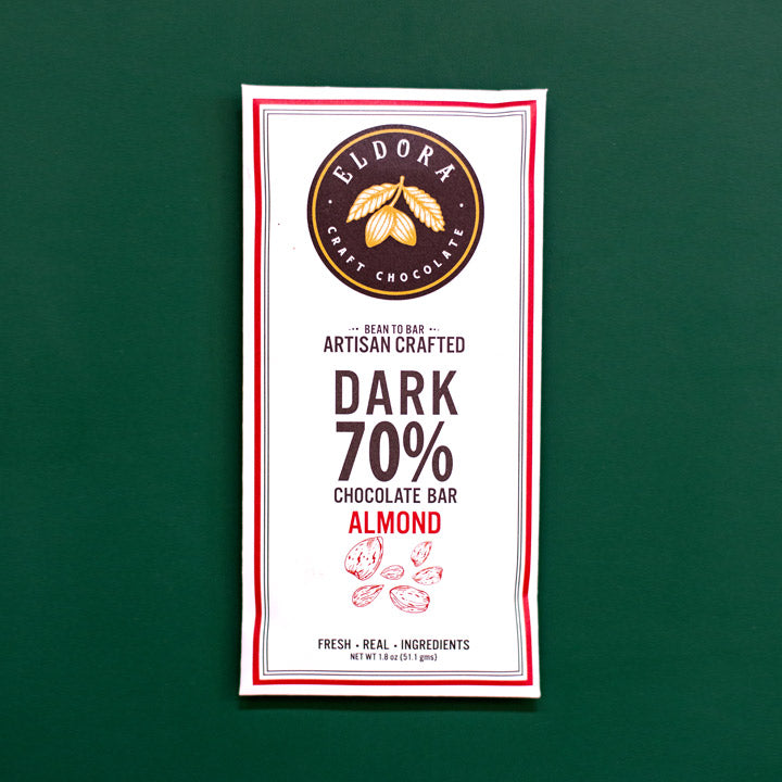 Dark chocolate bar almond