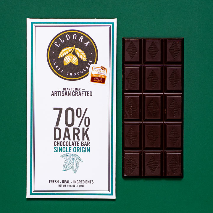 70% Single Origin Chocolate Bar  Eldora Craft Chocolate