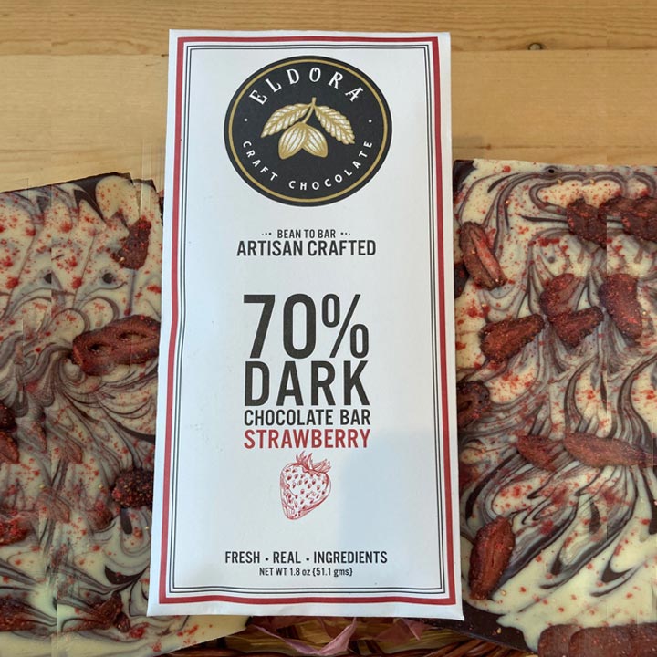 70% Dark Strawbery Chocolate Bar
